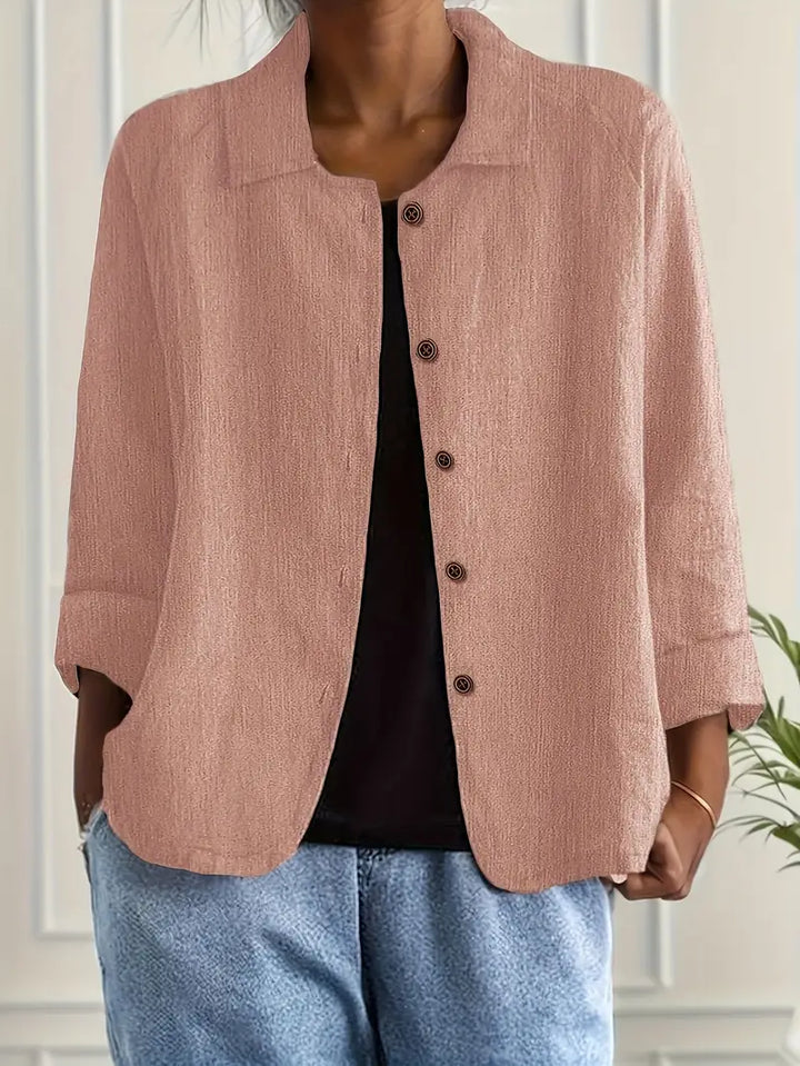 Denise | Women's Casual Collared Button-Up Linen Shirt