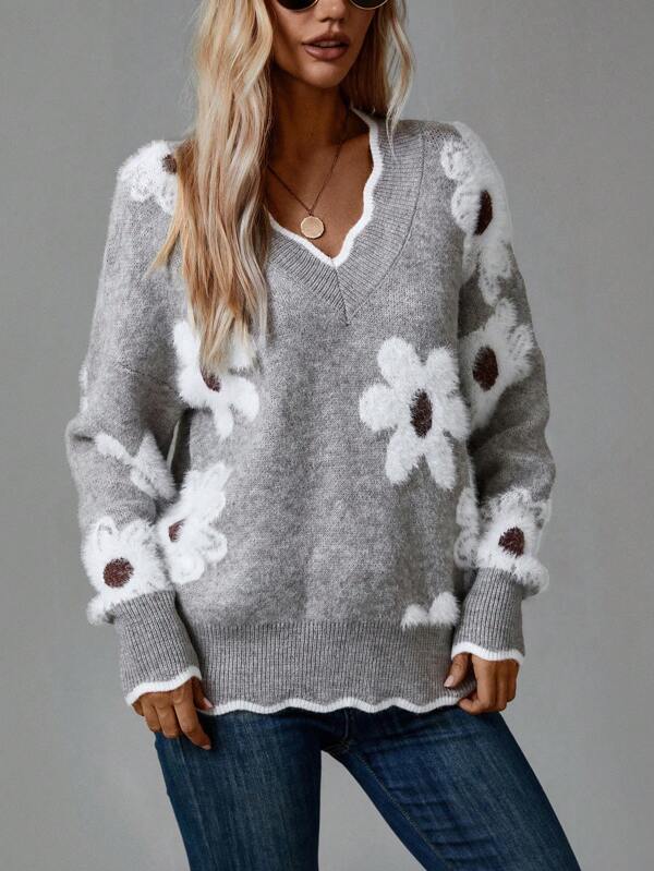 Arilda | Women's Floral V-Neck Cardigan