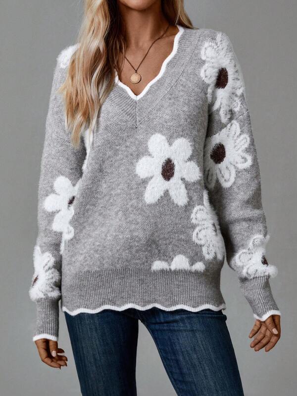 Arilda | Women's Floral V-Neck Cardigan