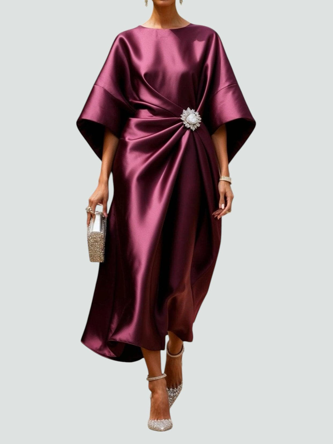 Minette | Women's Elegant Draped Midi Dress