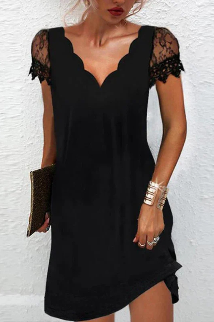 Wistera | Women's Lace Sleeve Mini Wedding Guest Dress