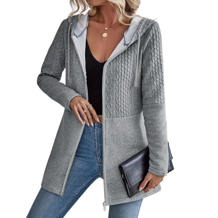 Hadley | Women's Casual Hooded Zip-Up Longline Cardigan