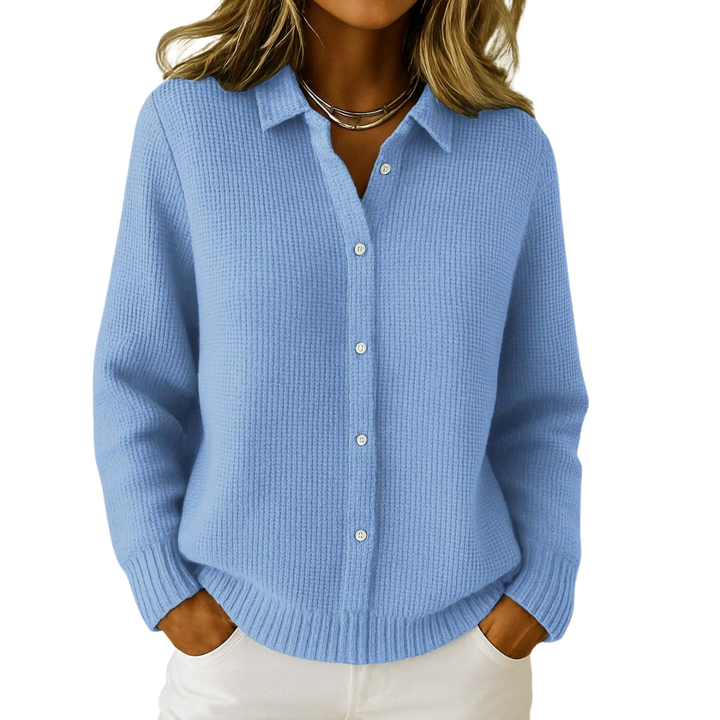 Adrianna | Women's Casual Ribbed Knit Button-Up Cardigan