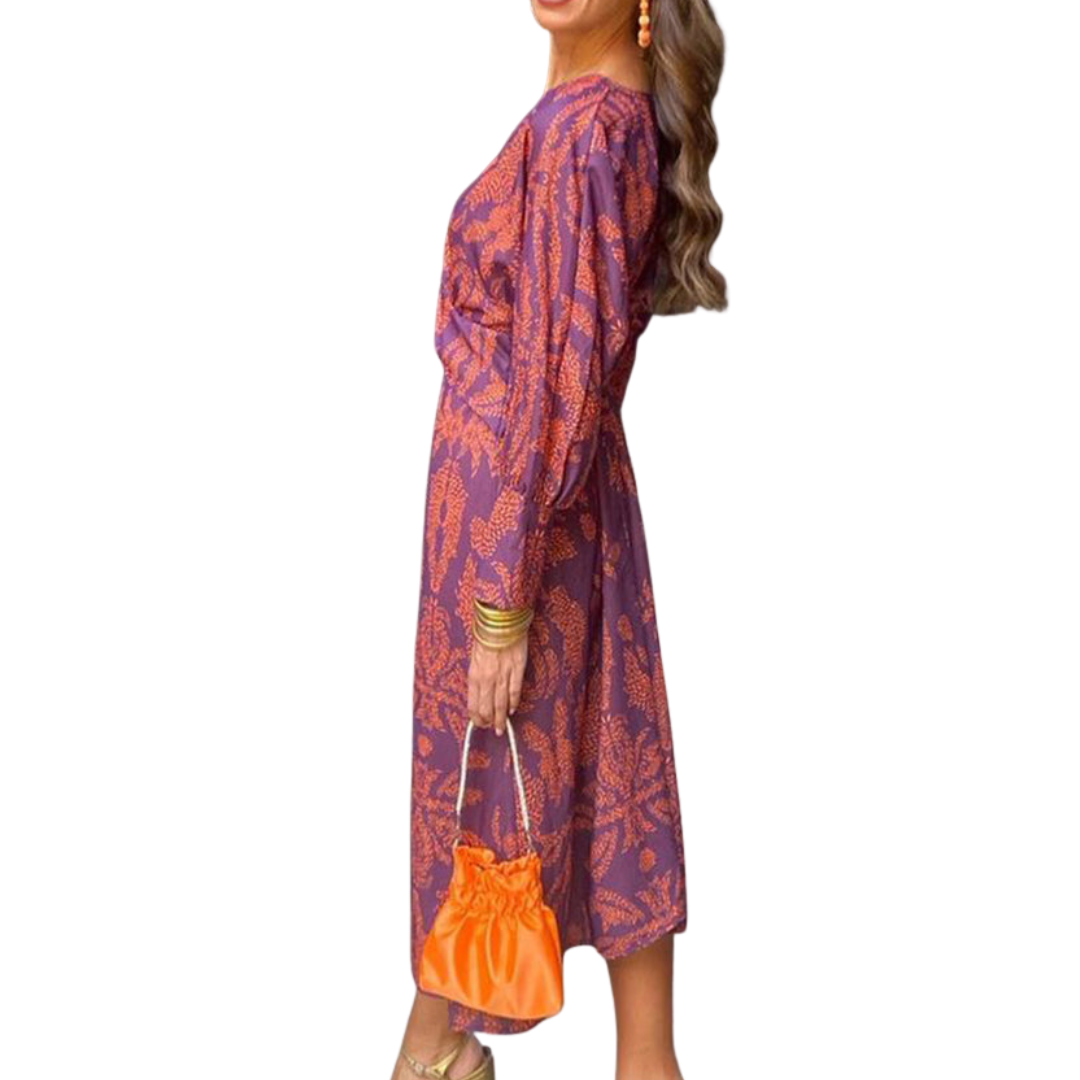 Elsie | Women's Elegant Printed Wrap Maxi Dress
