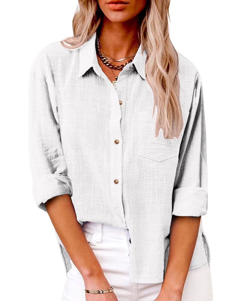 Quorra | Women's Relaxed Linen Button-Up Blouse