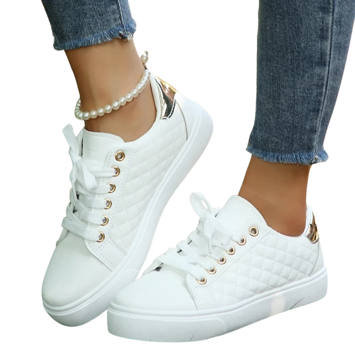 Clarice | Women's Casual Quilted Lace-Up Sneakers