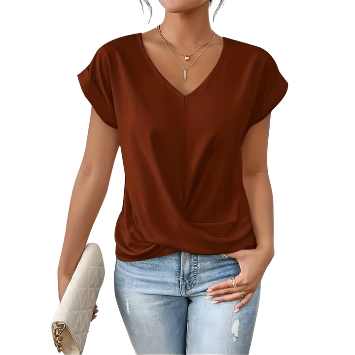 Sutton | Women's Twist Knot V-Neck Top