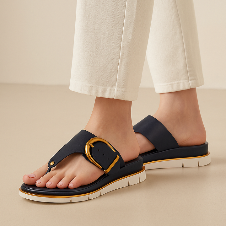 Oceira | Women's Cushioned Buckle Slide Sandals