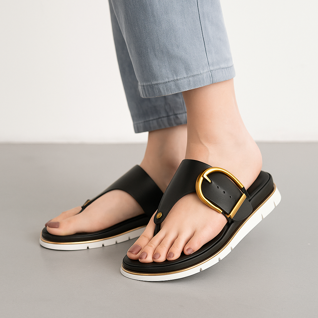 Oceira | Women's Cushioned Buckle Slide Sandals