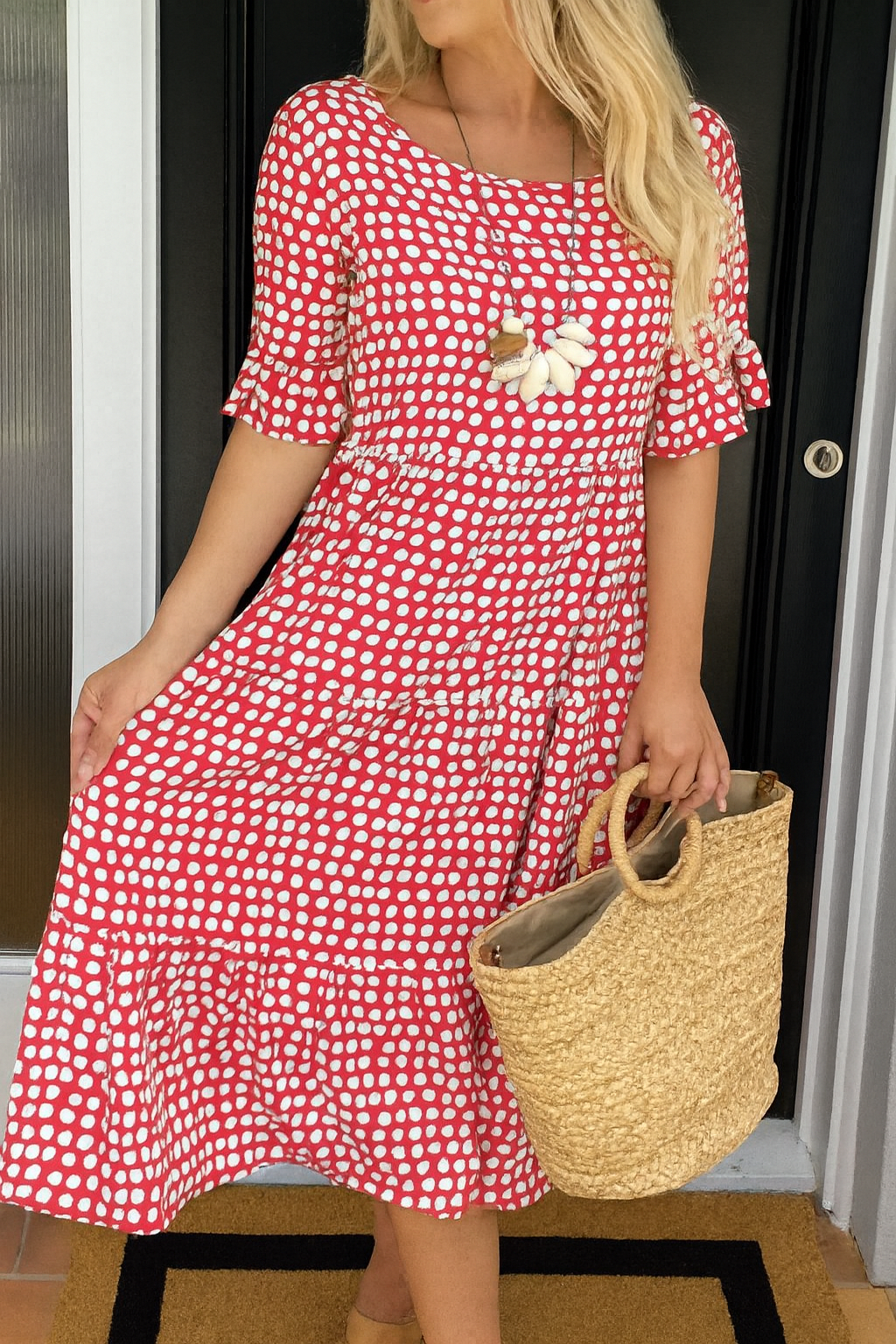 Keziah | Women's Short Sleeve Midi Dress