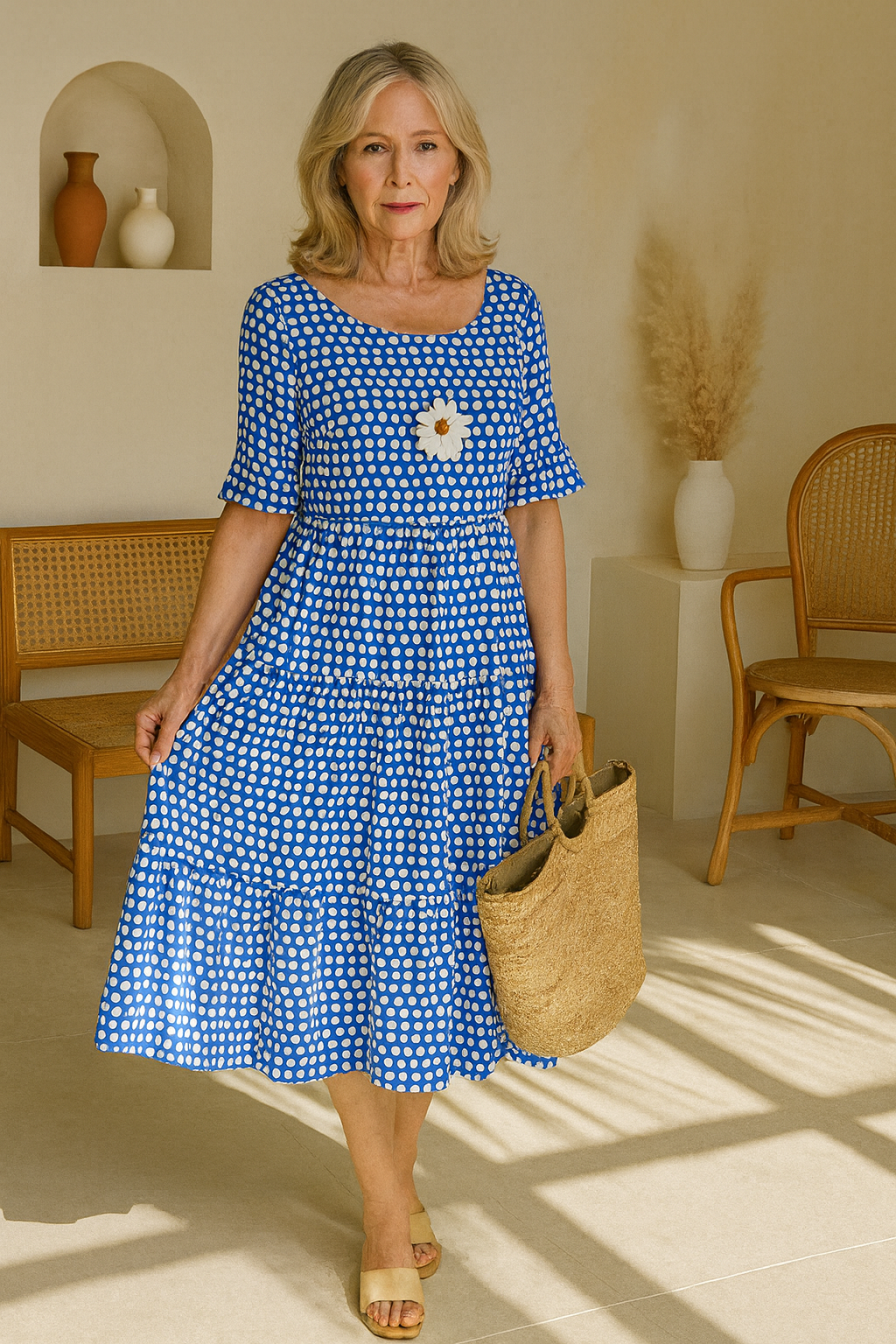 Keziah | Women's Short Sleeve Midi Dress