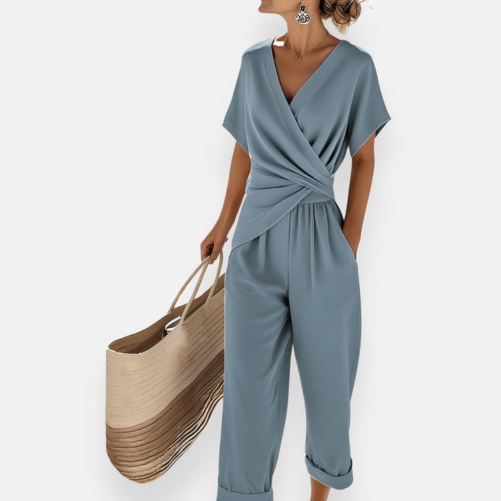 Adela | Women's Chic Draped Wrap Jumpsuit