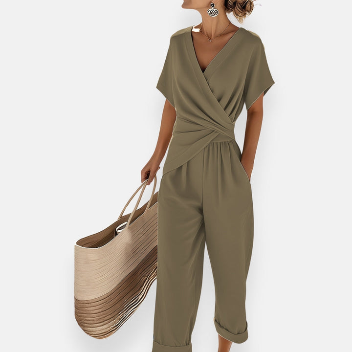 Adela | Women's Chic Draped Wrap Jumpsuit