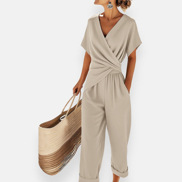 Adela | Women's Chic Draped Wrap Jumpsuit