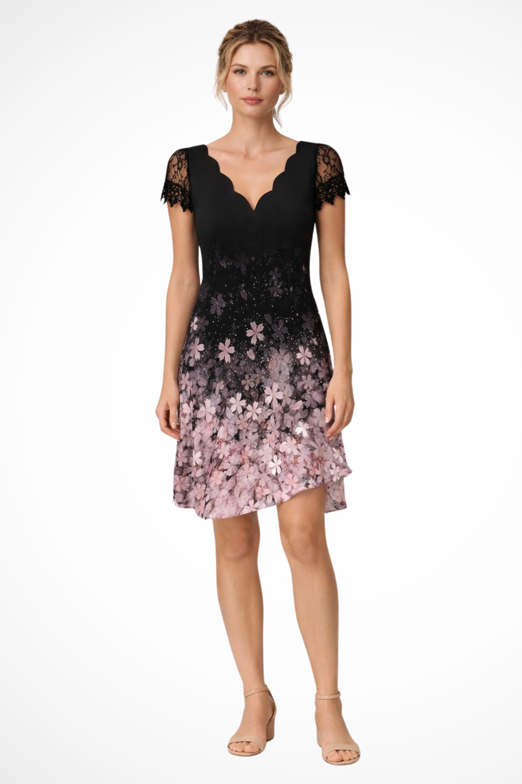 Wistera | Women's Lace Sleeve Mini Wedding Guest Dress