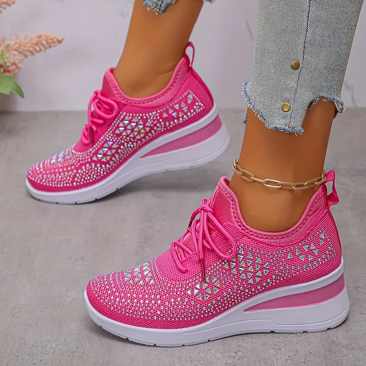 Embla | Women's Embellished Knit Wedge Sneakers