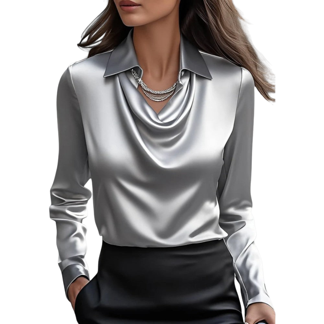 Scarlett | Women's Elegant Long Sleeve Satin Blouse