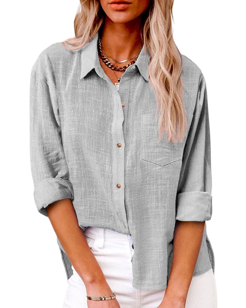 Quorra | Women's Relaxed Linen Button-Up Blouse