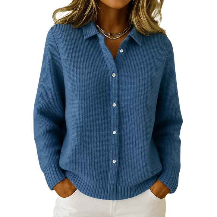 Adrianna | Women's Casual Ribbed Knit Button-Up Cardigan