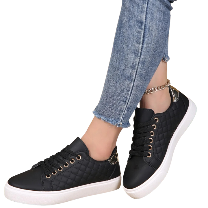 Clarice | Women's Casual Quilted Lace-Up Sneakers