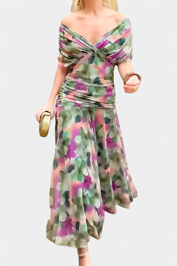 Jocelyn | Women's Elegant Floral V Neck Maxi Dress