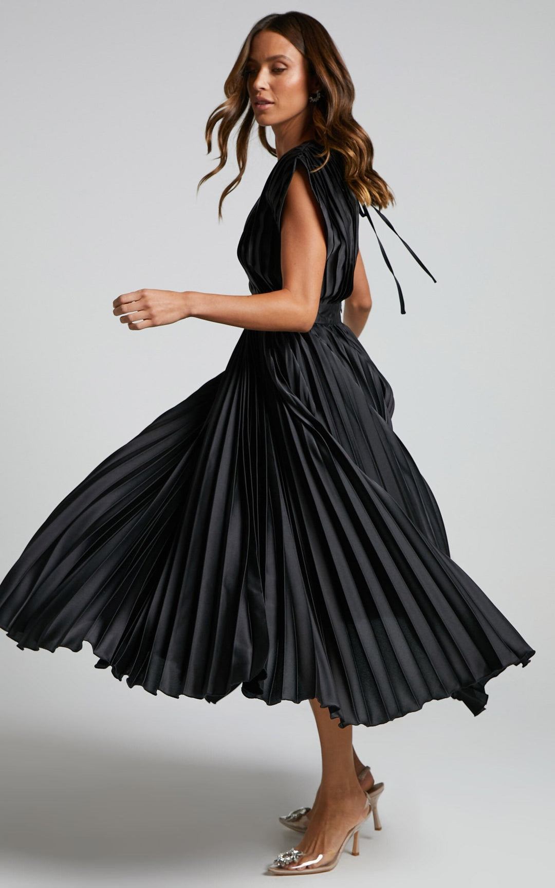 Callie | Women's Elegant Pleated Skirt Midi Dress
