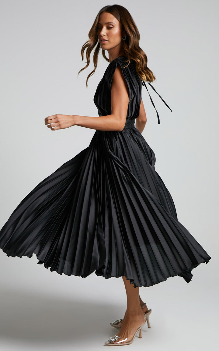 Callie | Women's Elegant Pleated Skirt Midi Dress