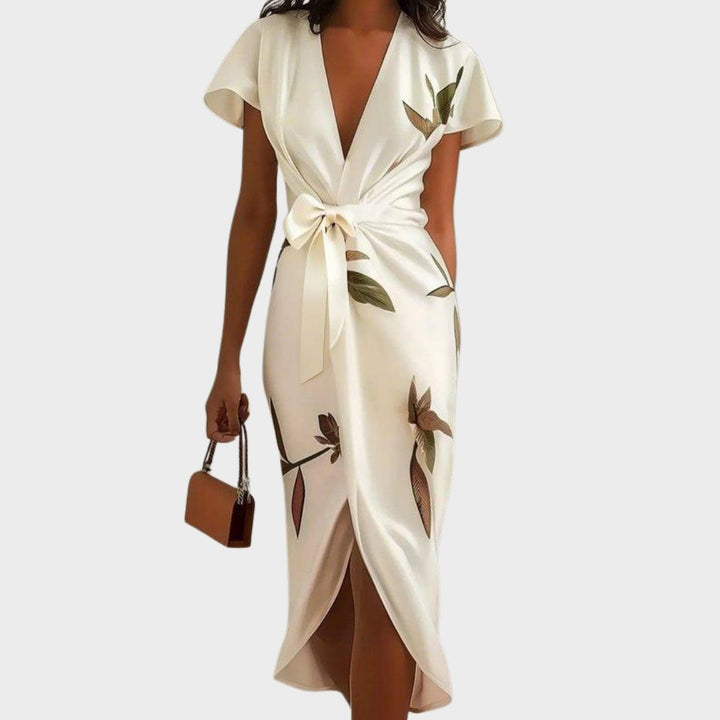 Mimosa  | Women's Elegant Wrap Midi Summer Dress