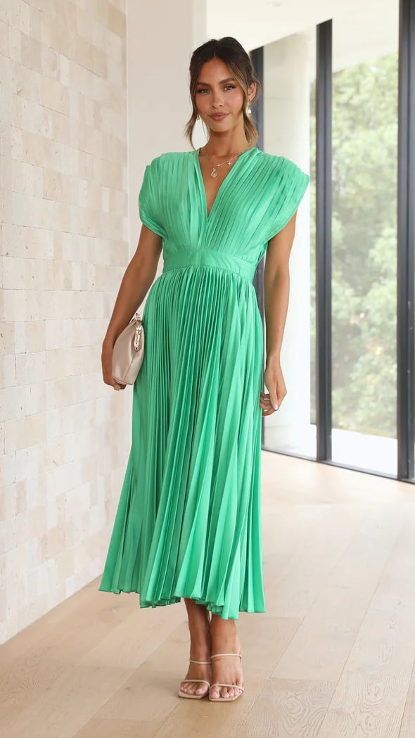 Callie | Women's Elegant Pleated Skirt Midi Dress