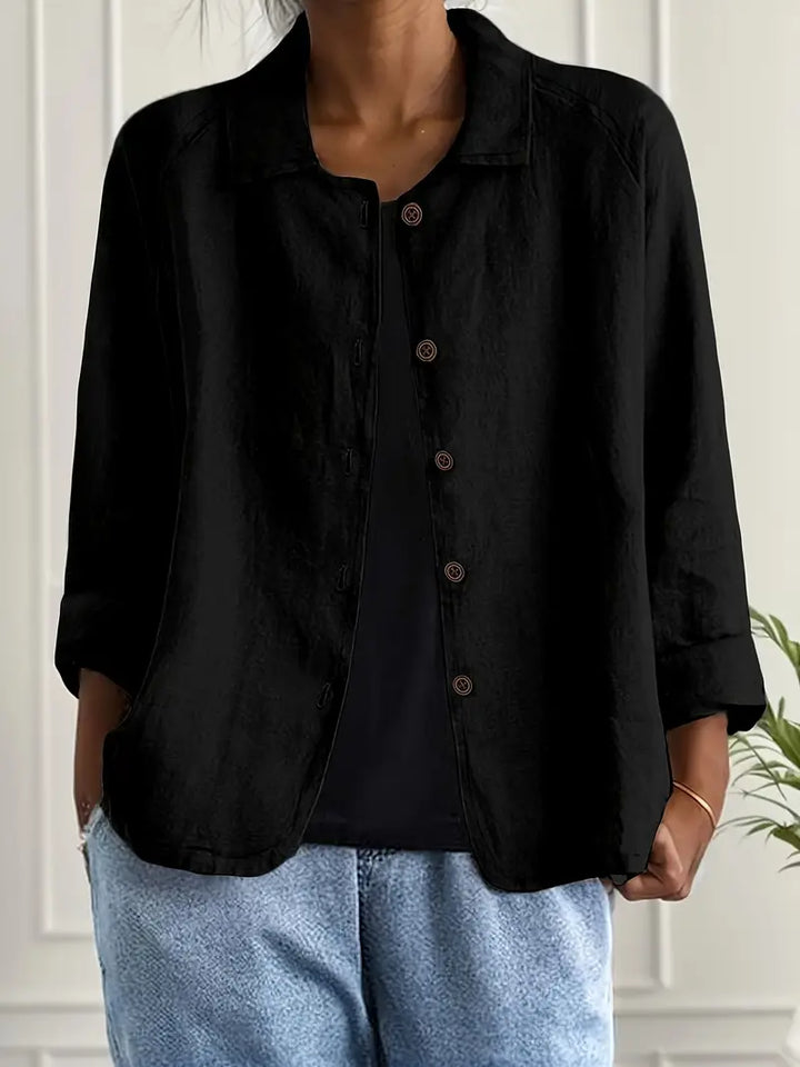 Denise | Women's Casual Collared Button-Up Linen Shirt