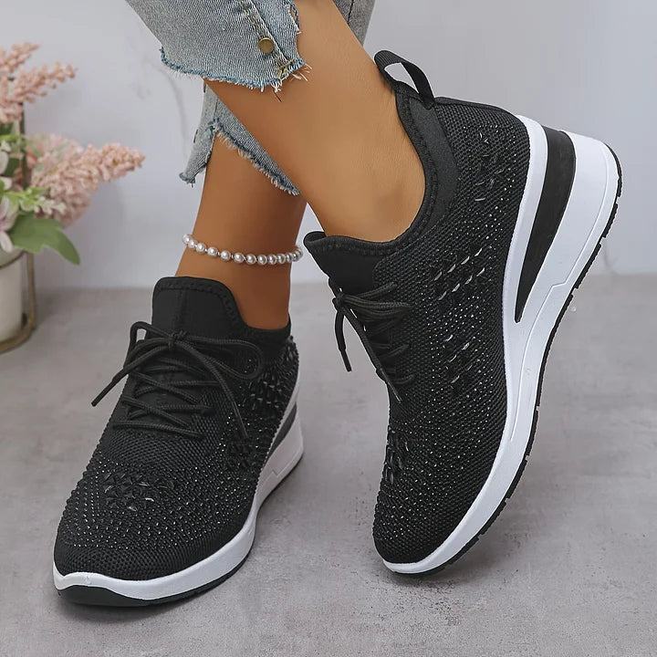 Embla | Women's Embellished Knit Wedge Sneakers