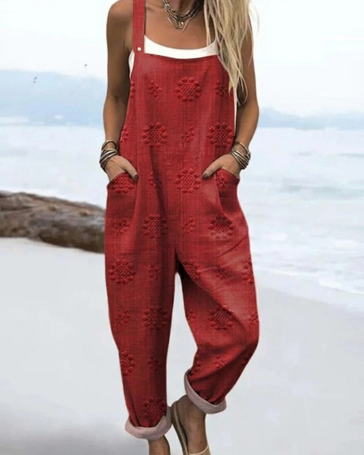 Velisse | Women's Relaxed Fit Pocket Dungaree Jumpsuit