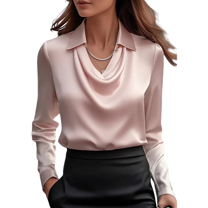 Scarlett | Women's Elegant Long Sleeve Satin Blouse