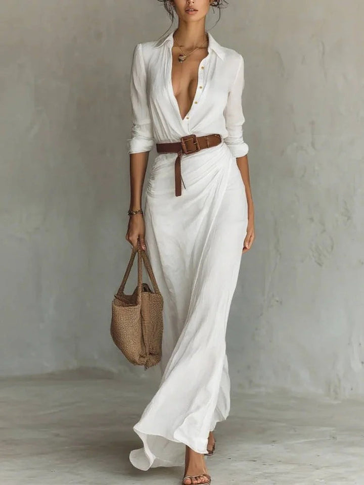 Aelswith | Women's Wrap Lapel Summer Maxi Dress