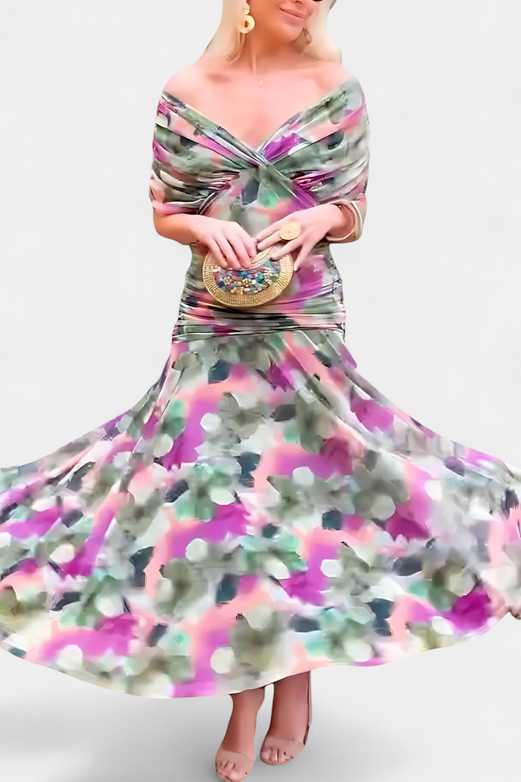 Jocelyn | Women's Elegant Floral V Neck Maxi Dress