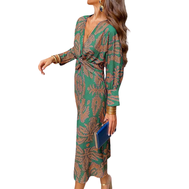 Elsie | Women's Elegant Printed Wrap Maxi Dress