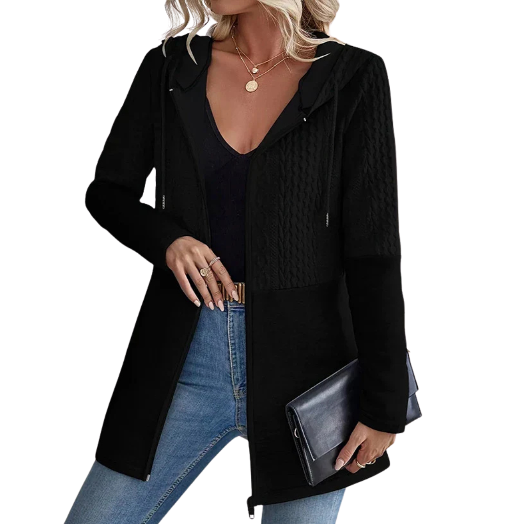 Hadley | Women's Casual Hooded Zip-Up Longline Cardigan