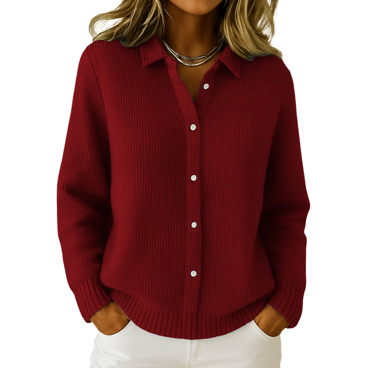 Adrianna | Women's Casual Ribbed Knit Button-Up Cardigan