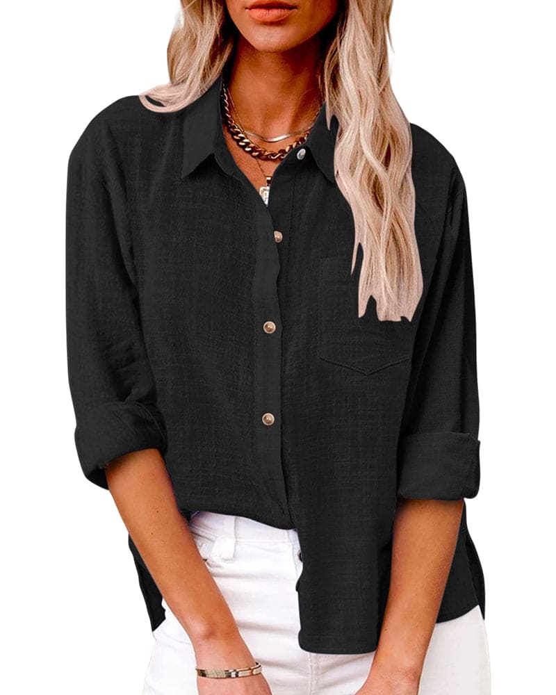 Quorra | Women's Relaxed Linen Button-Up Blouse