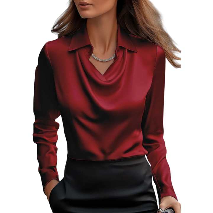Scarlett | Women's Elegant Long Sleeve Satin Blouse