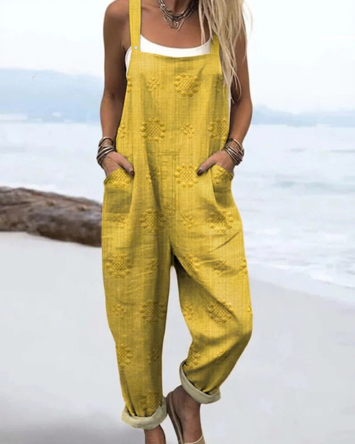 Velisse | Women's Relaxed Fit Pocket Dungaree Jumpsuit