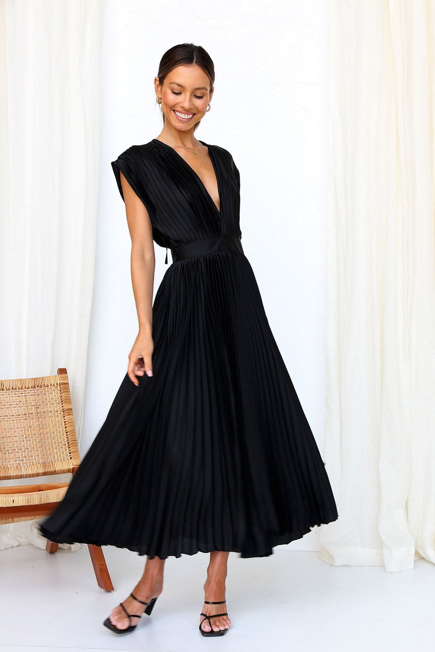 Callie | Women's Elegant Pleated Skirt Midi Dress