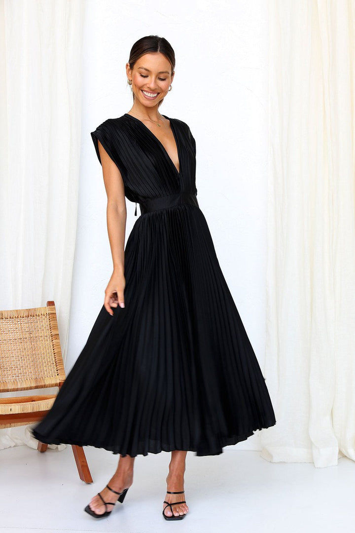 Callie | Women's Elegant Pleated Skirt Midi Dress