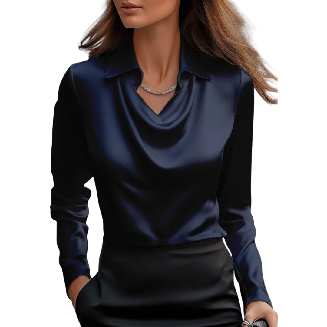 Scarlett | Women's Elegant Long Sleeve Satin Blouse