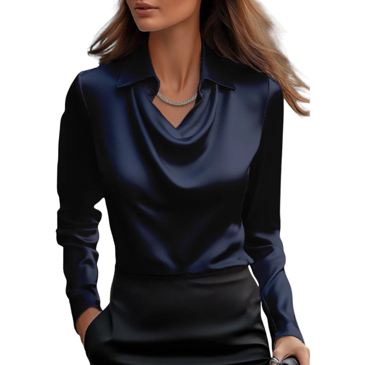 Scarlett | Women's Elegant Long Sleeve Satin Blouse