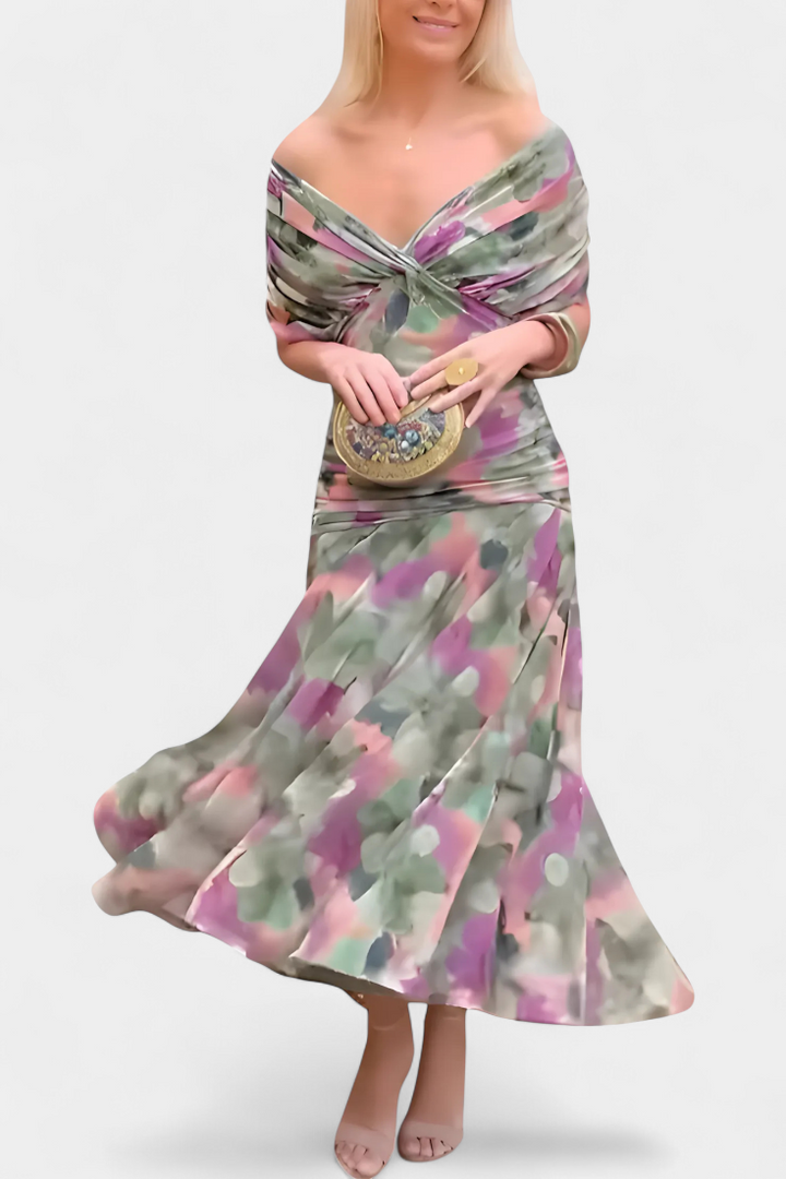 Jocelyn | Women's Elegant Floral V Neck Maxi Dress