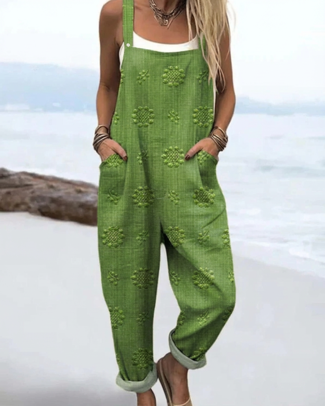 Velisse | Women's Relaxed Fit Pocket Dungaree Jumpsuit