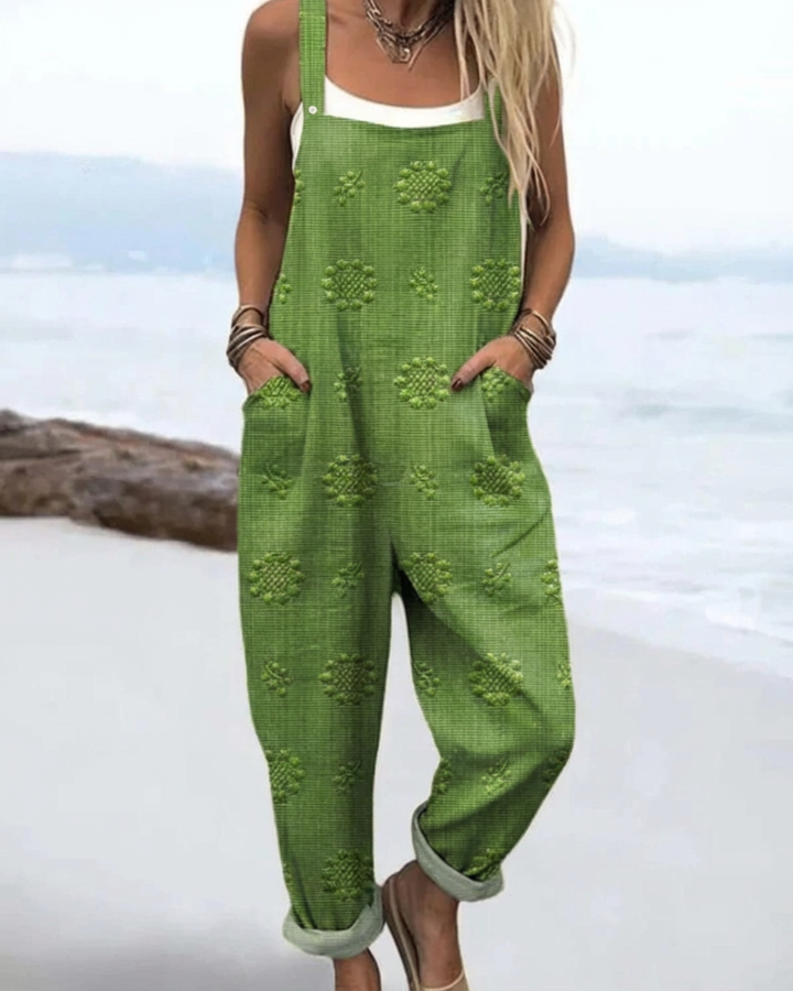 Velisse | Women's Relaxed Fit Pocket Dungaree Jumpsuit