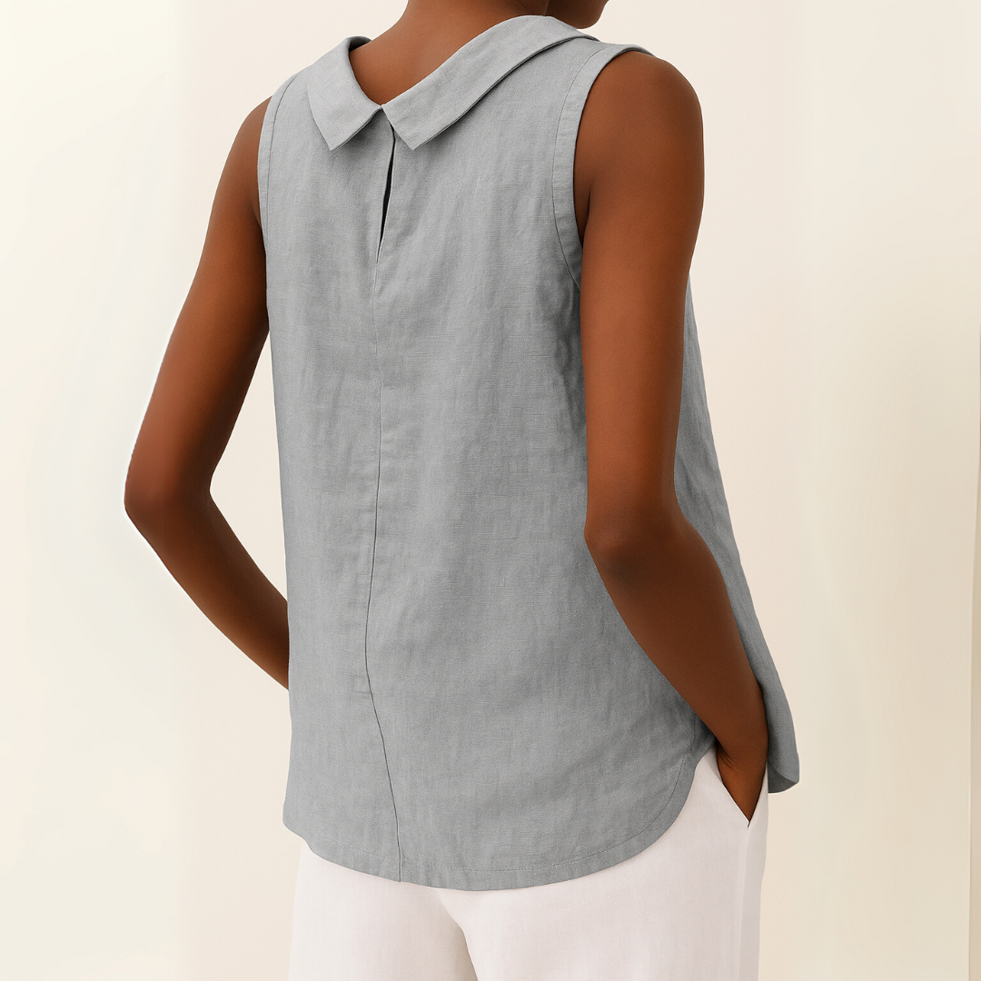 Crystal | Women's Sleeveless Roll Collar Top