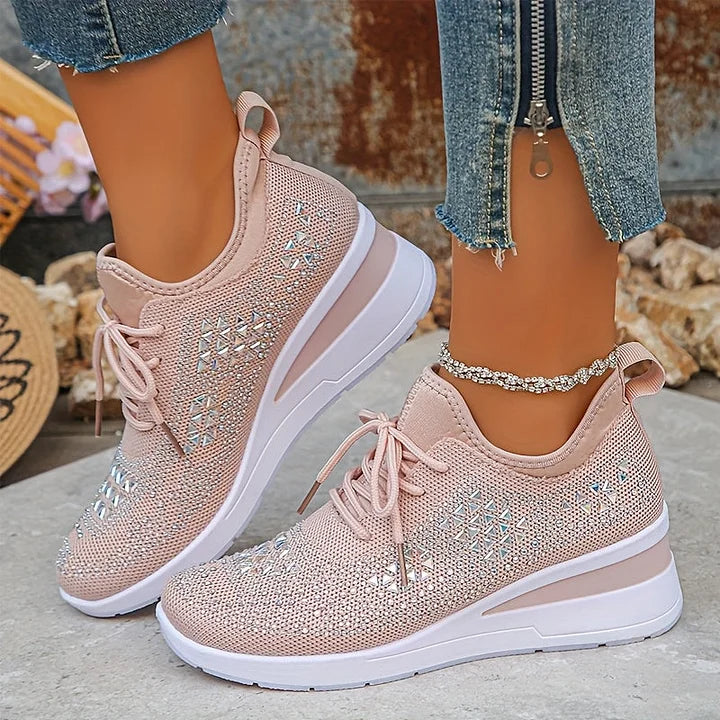 Embla | Women's Embellished Knit Wedge Sneakers